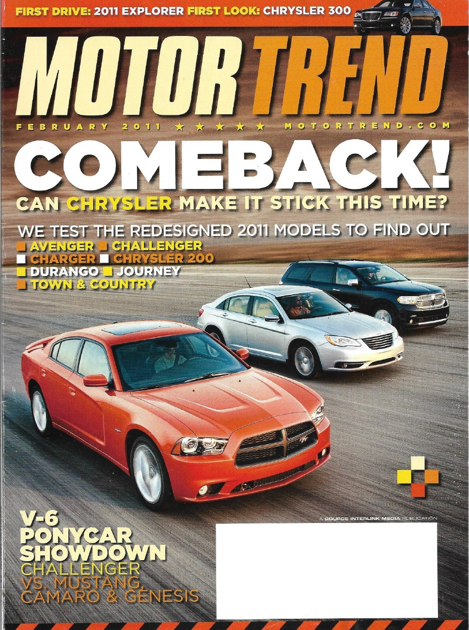 MOTOR TREND 2011 FEB TRUCK of the YEAR, NEW CHRYSLERS 20102019